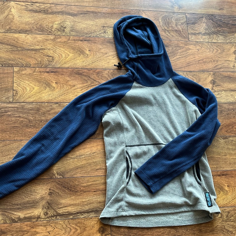Melanzana Microgrid Fleece Womens XS Navy Blue Gray *Rare color!*